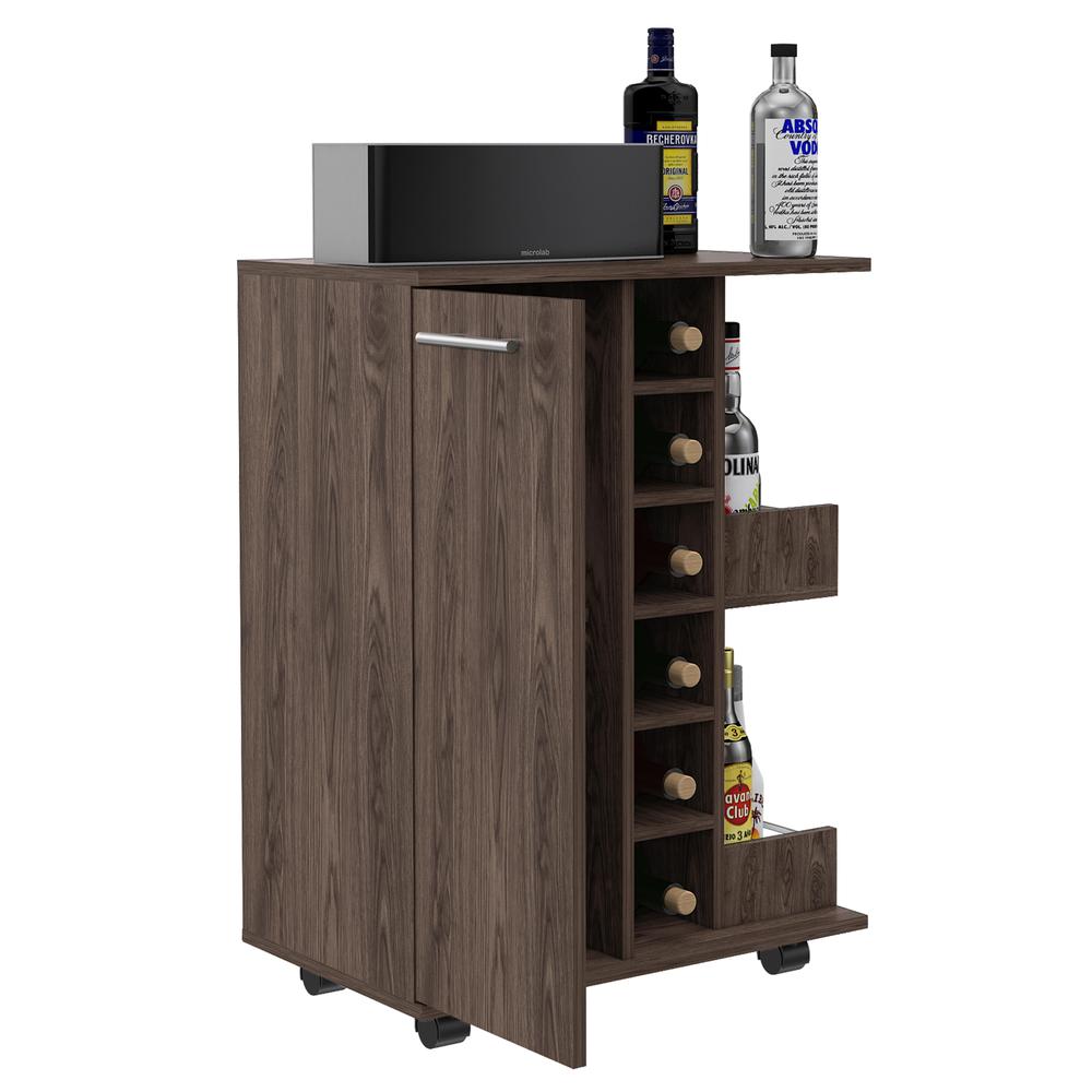 Magda Bar Cart Dark Brown. Picture 3