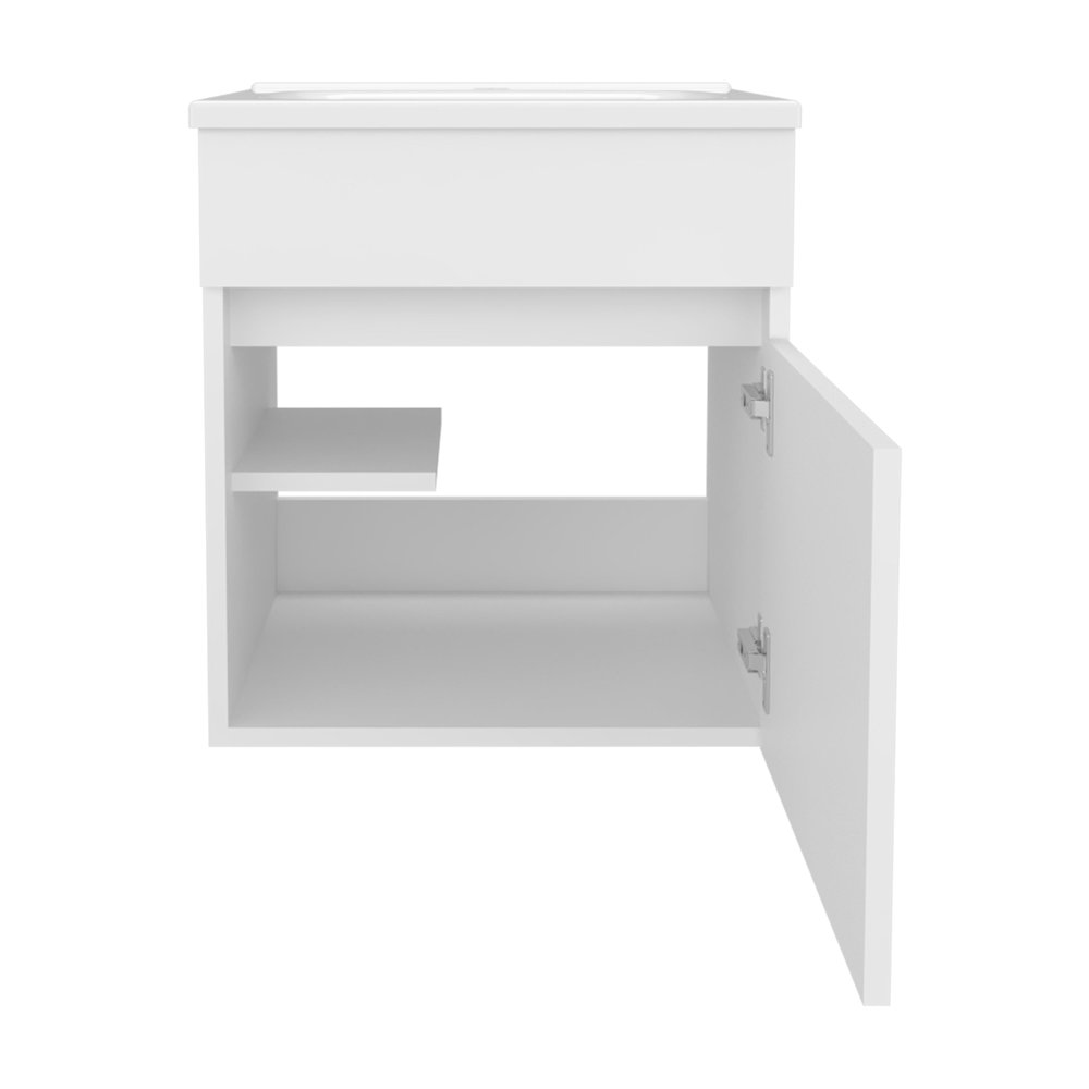 Naknek Bathroom Vanity, 1 Door, White. Picture 2