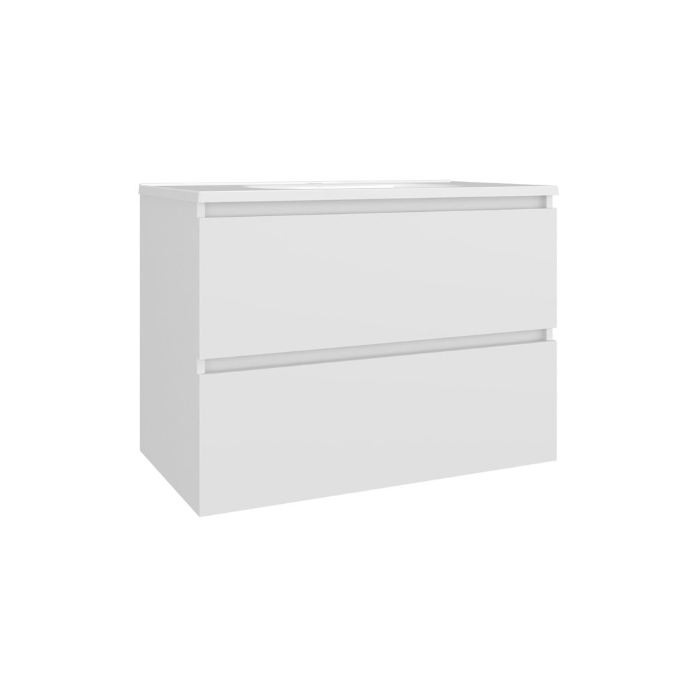 Depew Bathroom Vanity, 2 Drawers, White. Picture 4
