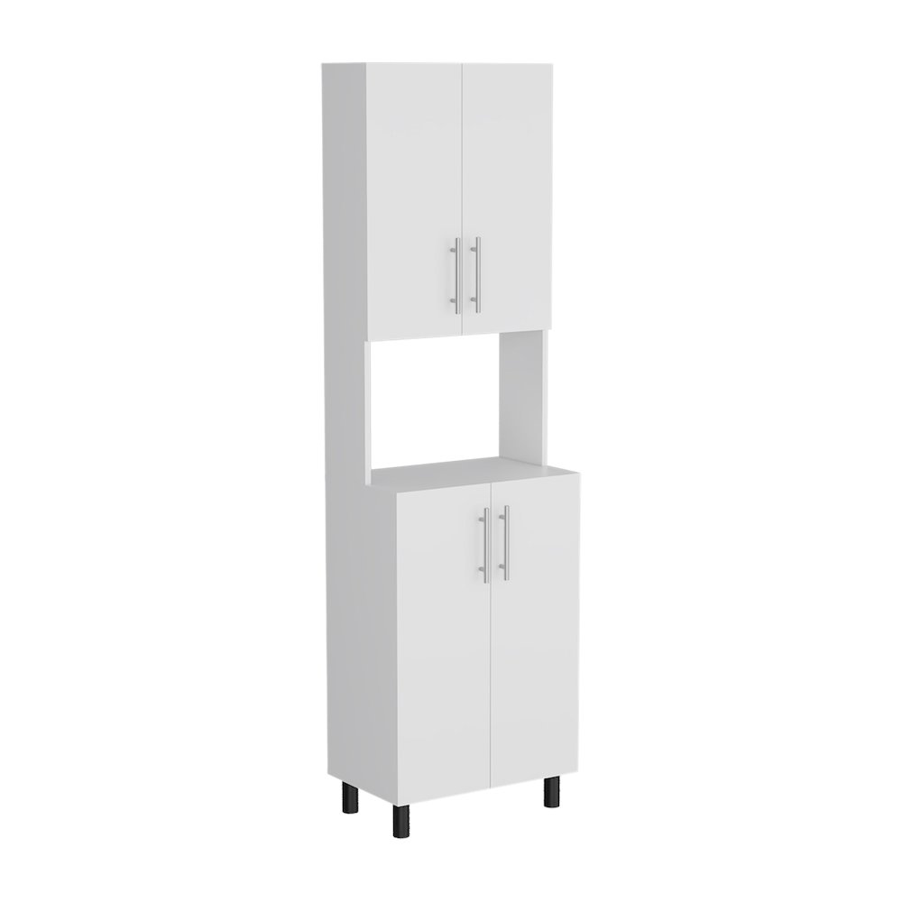Olivet Kitchen Pantry, 4 Doors, 4 Shelves, White. Picture 4