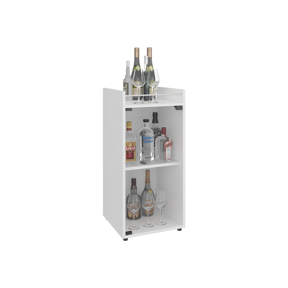 Boon Minibar Cabinet, 1 Glass Door, 3 Shelves, White. Picture 3