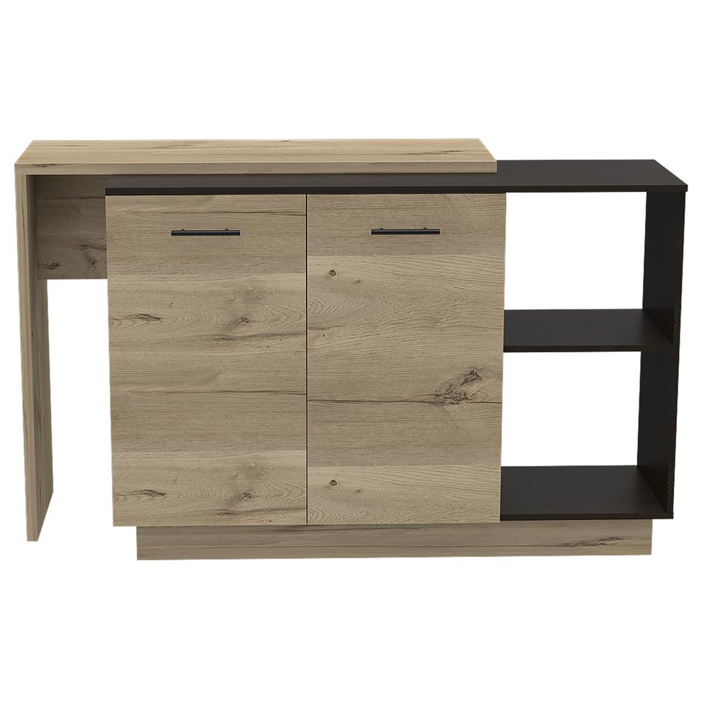 Creta Kitchen Island Black/ Light Oak. Picture 2