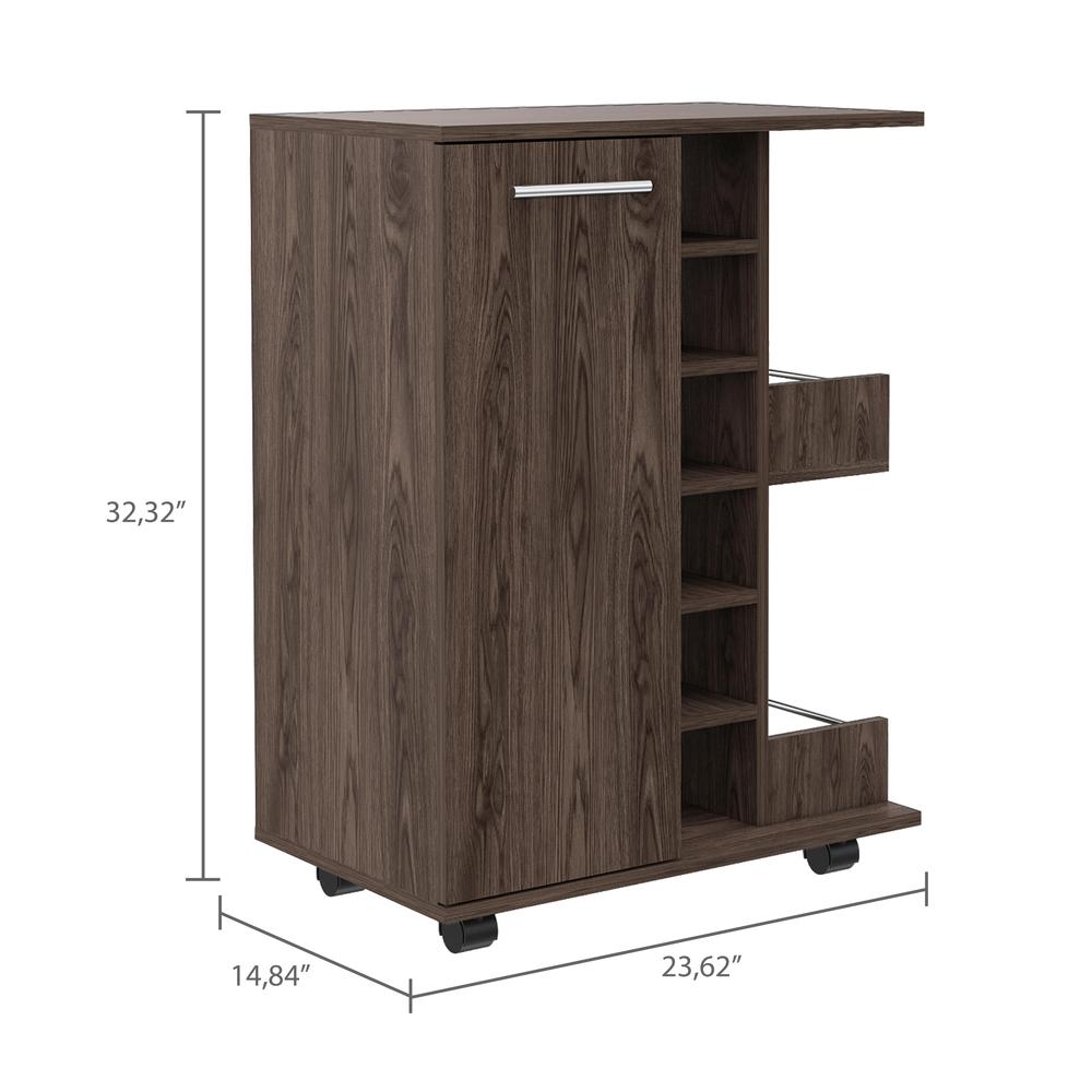 Magda Bar Cart Dark Brown. Picture 5