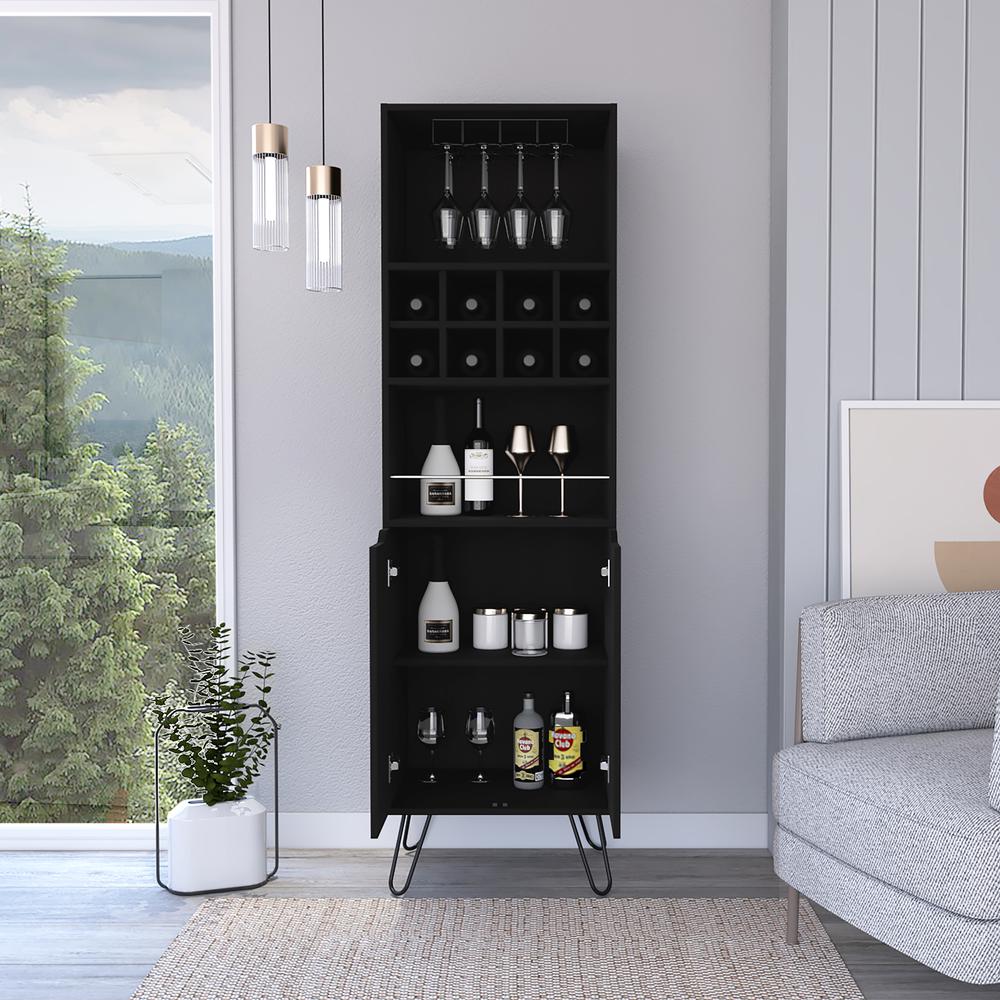 Zamna H Bar Cabinet-Black Wengue. Picture 3