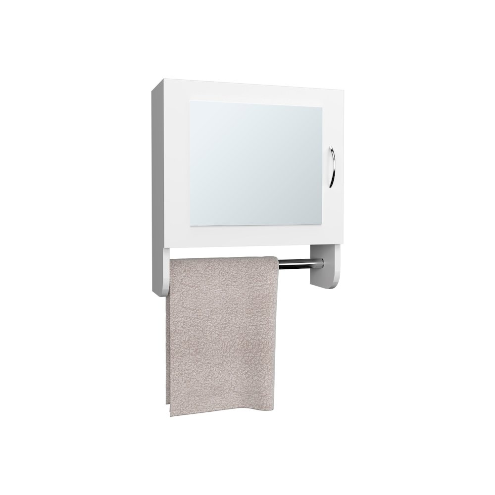 Beaver Medicine Cabinet with 1 Door, 2 Shelves, 1 Mirror, White. Picture 5