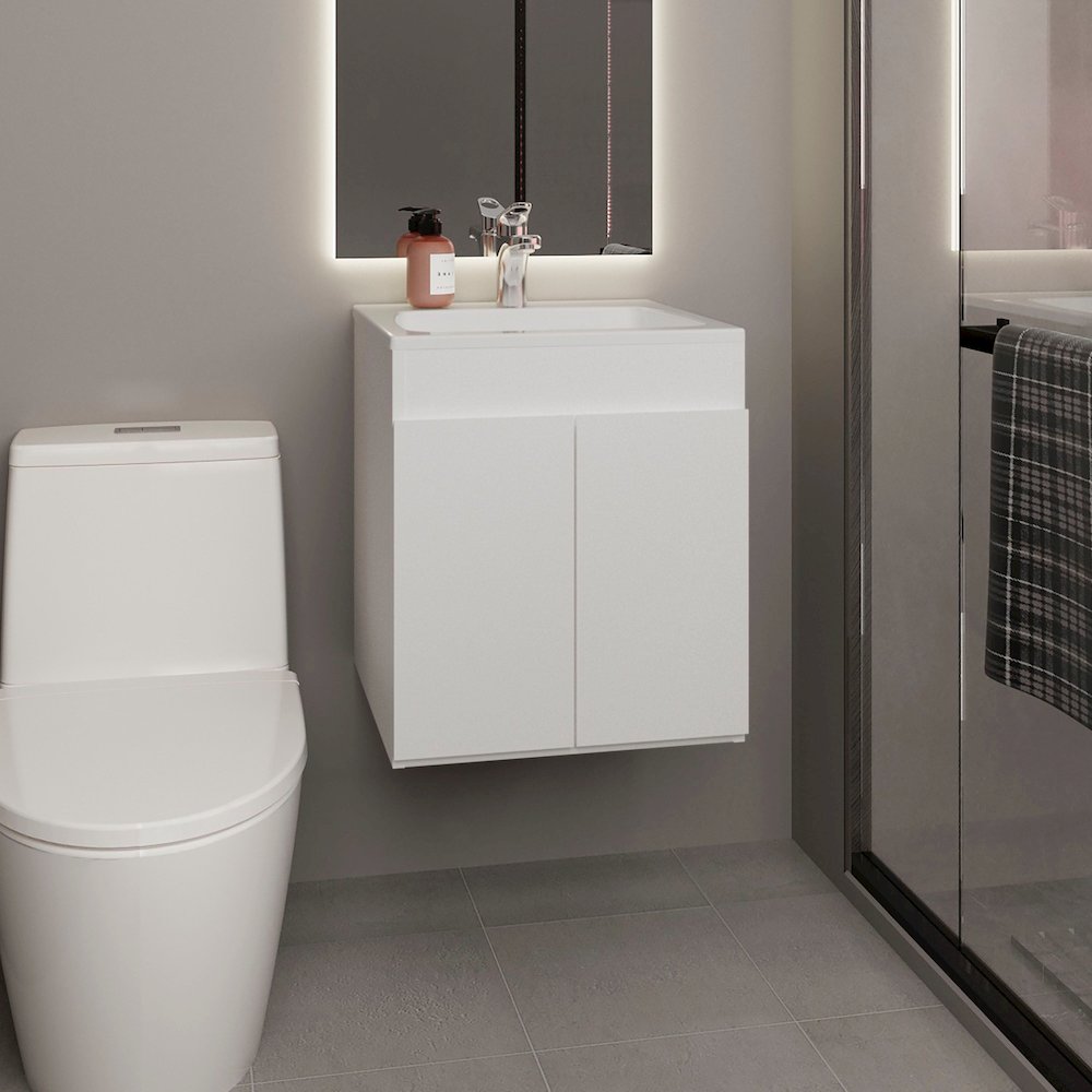 Rayle Bathroom Vanity, 2 Doors, White. Picture 7