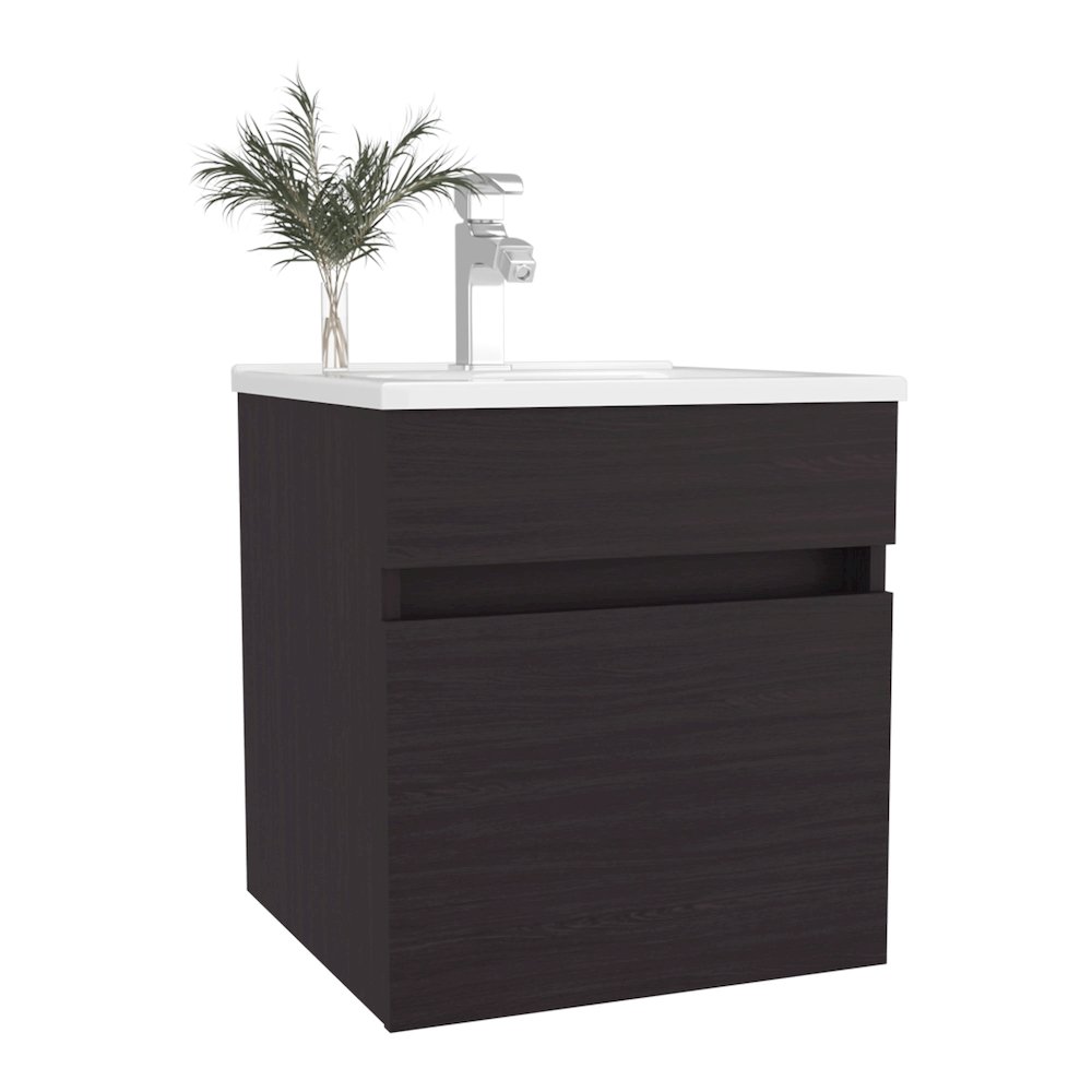 Naknek Bathroom Vanity, 1 Door, Black Wengue. Picture 3