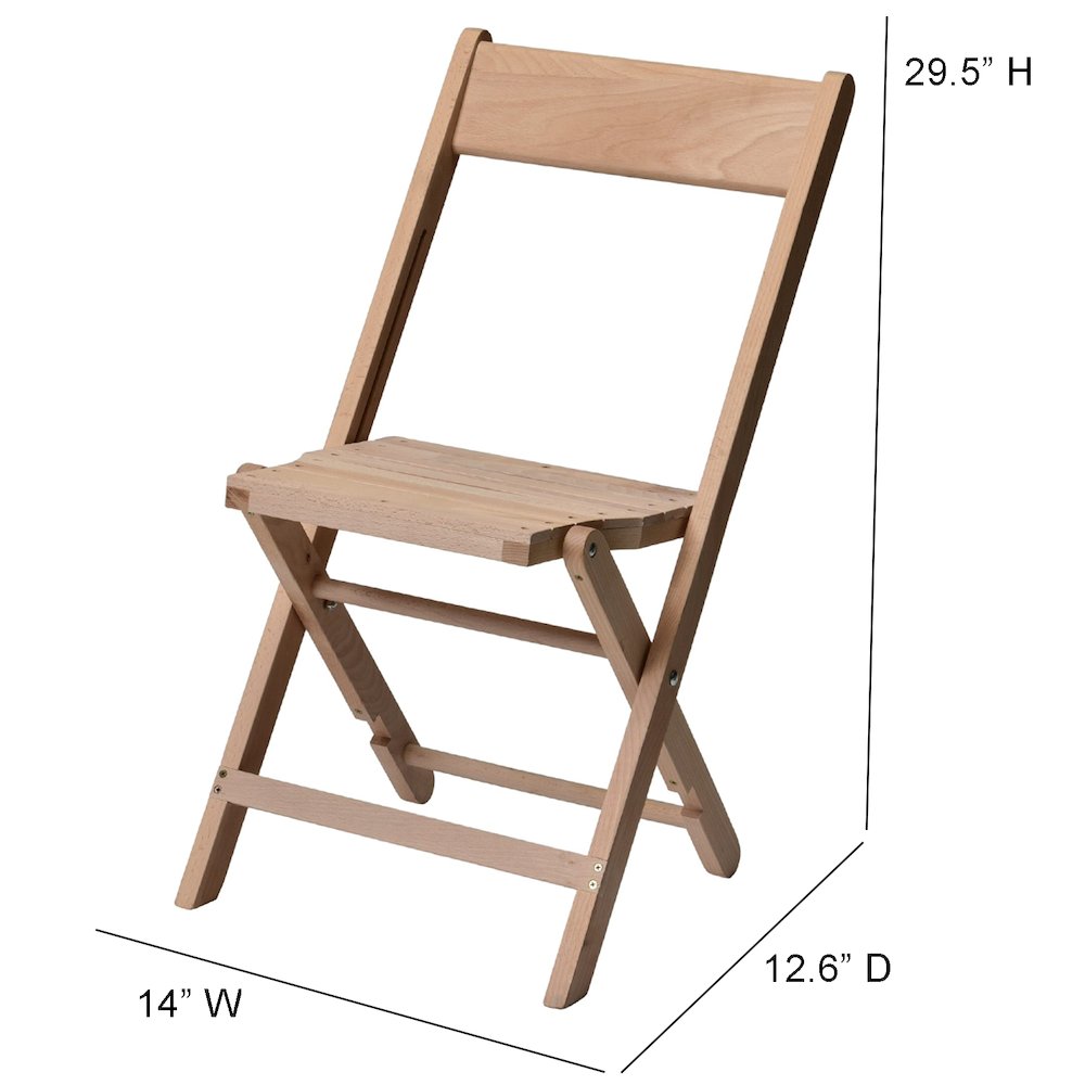 Commerical Seating Products American All Wood Raw Slatted Folding Chairs. Picture 3