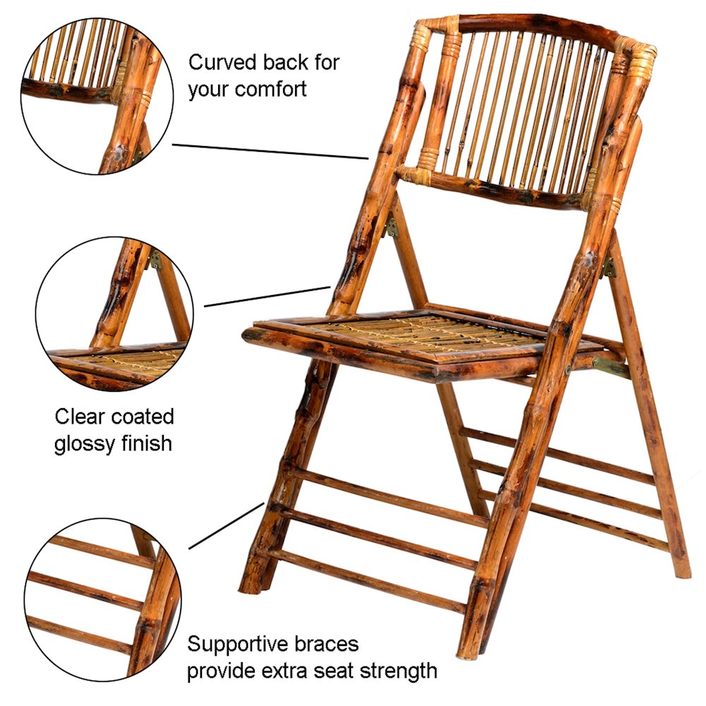 Commerical Seating Products Bamboo Folding Chairs, Wood. Picture 6