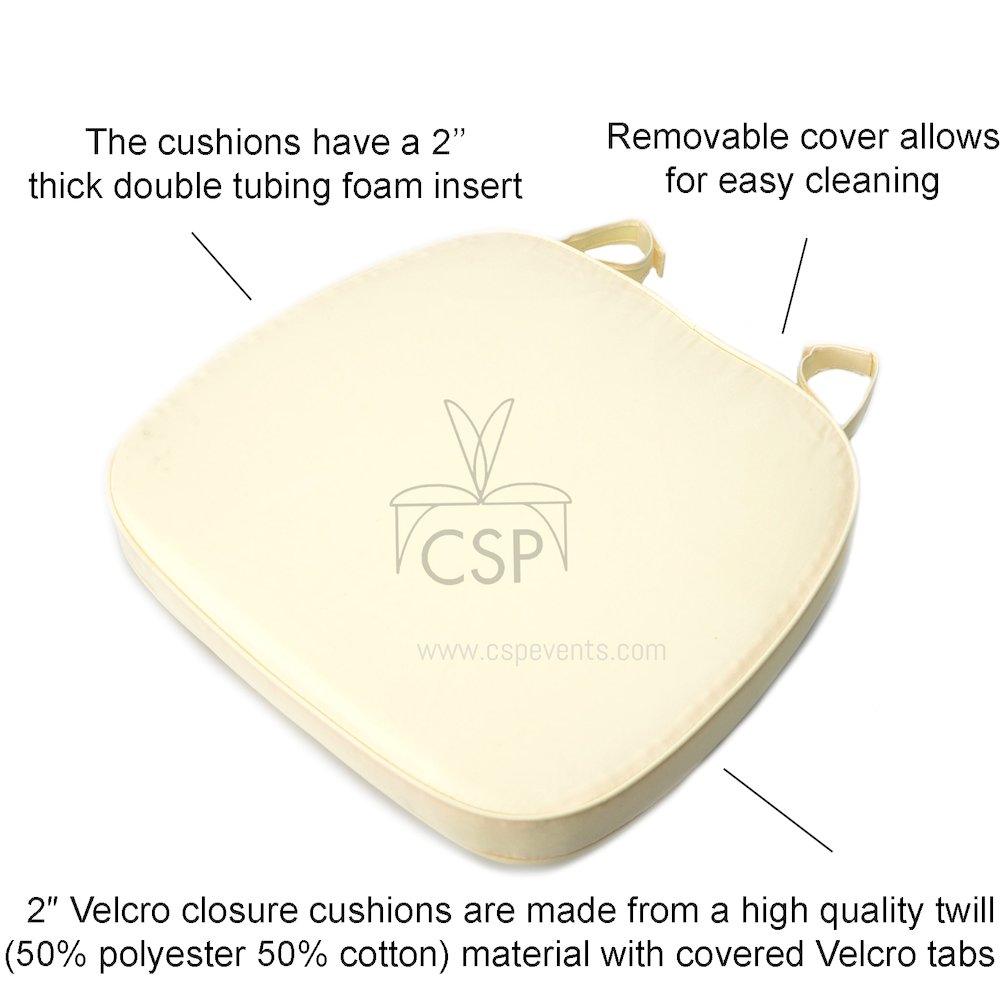 Commerical Seating Products Hoop and Loop Ivory Cushions Chairs. Picture 1
