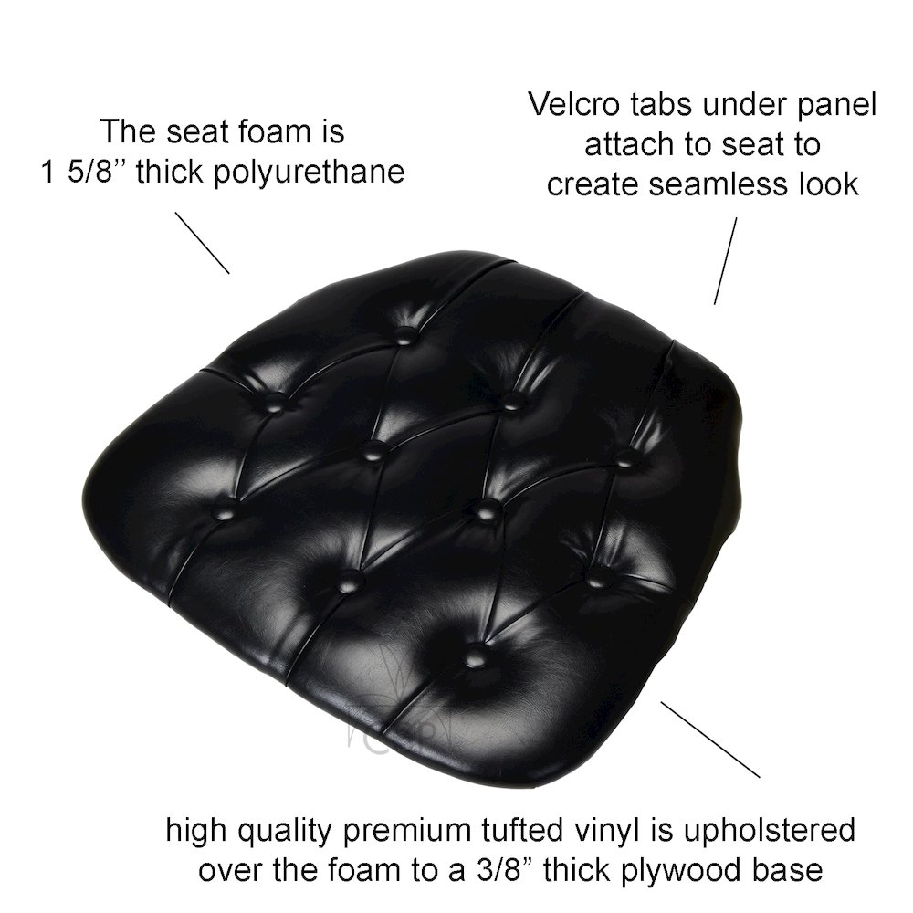 Commerical Seating Products CUP-V BK Black Tufted Vinyl Cushions Chairs. Picture 1