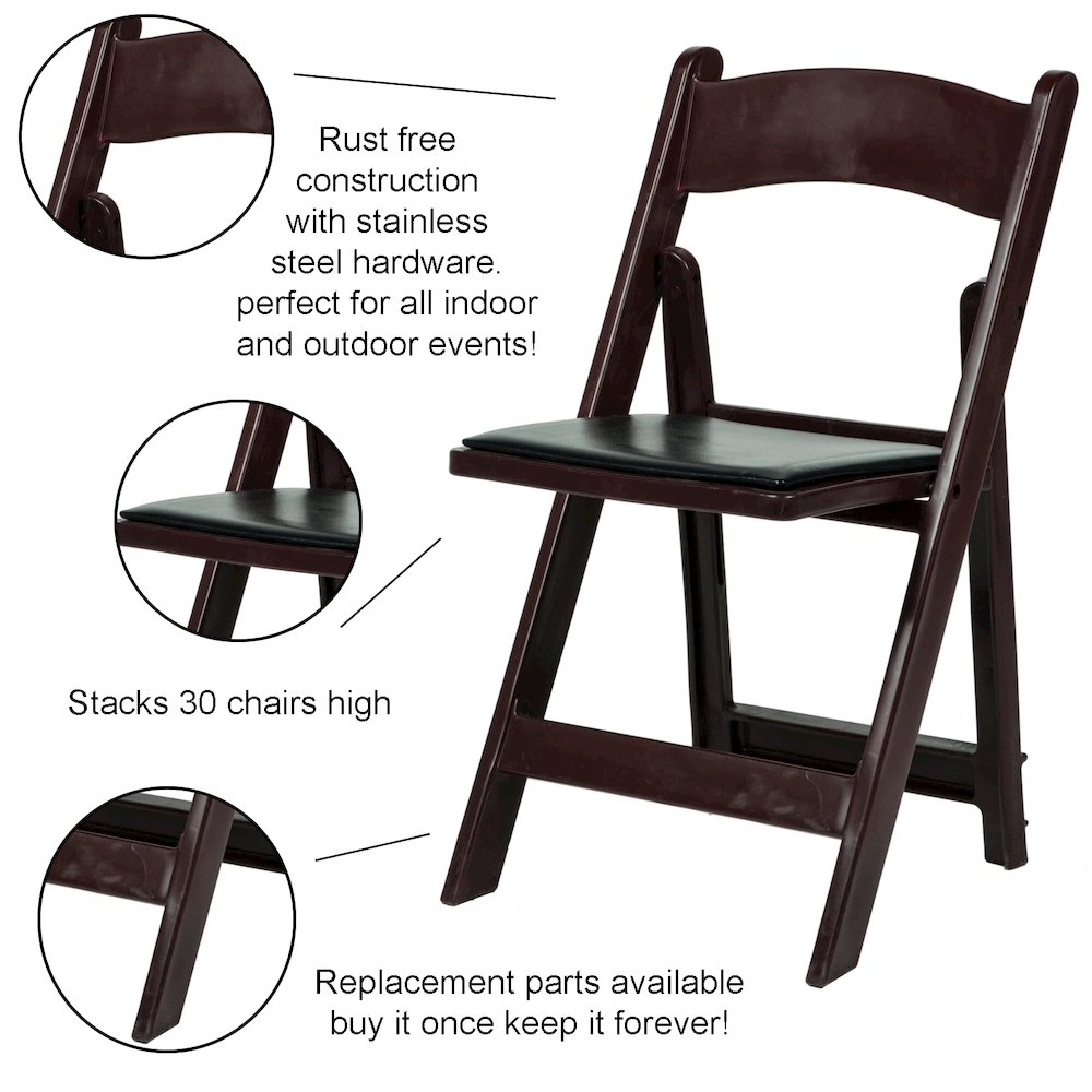 Set Of 4 Amigo Inter Stackable Resin Folding Chair With Padded Seat. Picture 4