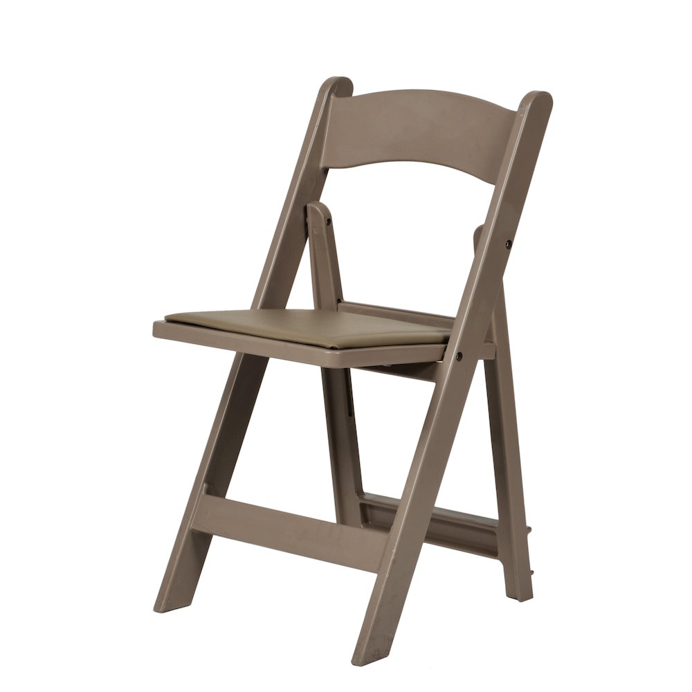 Set Of 4 Amigo Inter Stackable Resin Folding Chair With Padded Seat - Sand Beige. Picture 2