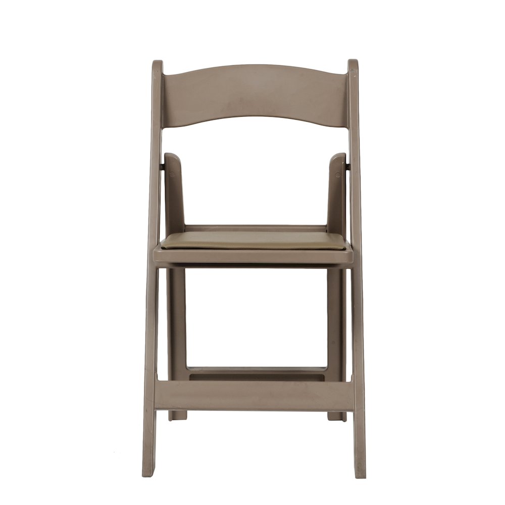 Set Of 4 Amigo Inter Stackable Resin Folding Chair With Padded Seat - Sand Beige. Picture 1