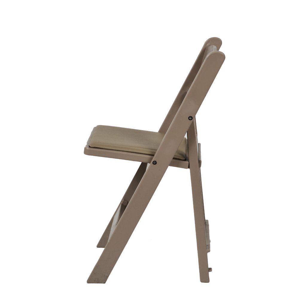 Set Of 4 Amigo Inter Stackable Resin Folding Chair With Padded Seat - Sand Beige. Picture 5