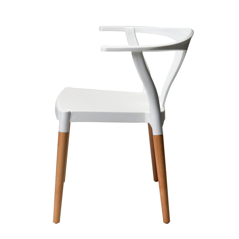 Commerical Seating Products Mid Century Modern White Dining Chairs. Picture 3
