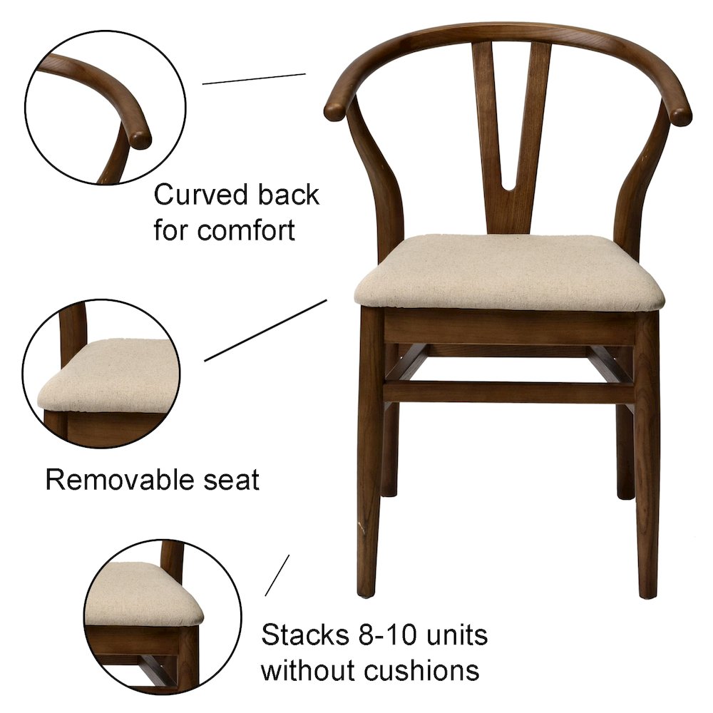 Commerical Seating Products Mid Century Dark Walnut Chairs. Picture 7