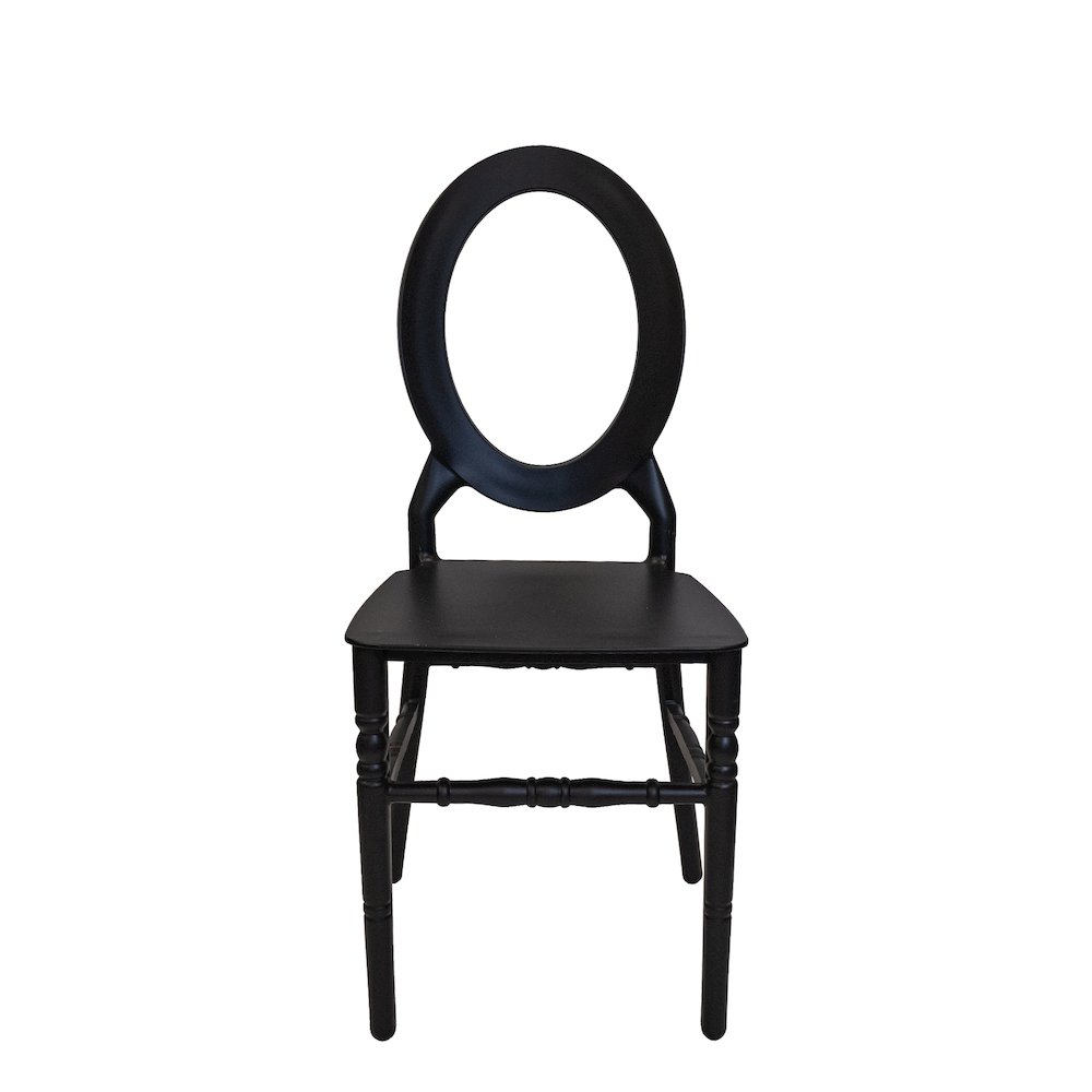 Set Of 1 O Back Chair - Black. Picture 2