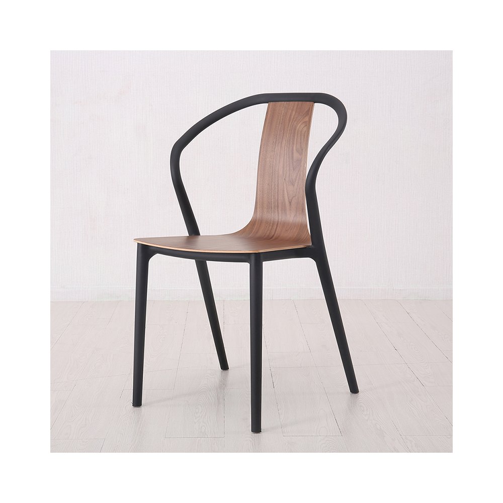 Set Of 1 Mid Century Veneer Chair- Walnut. Picture 1