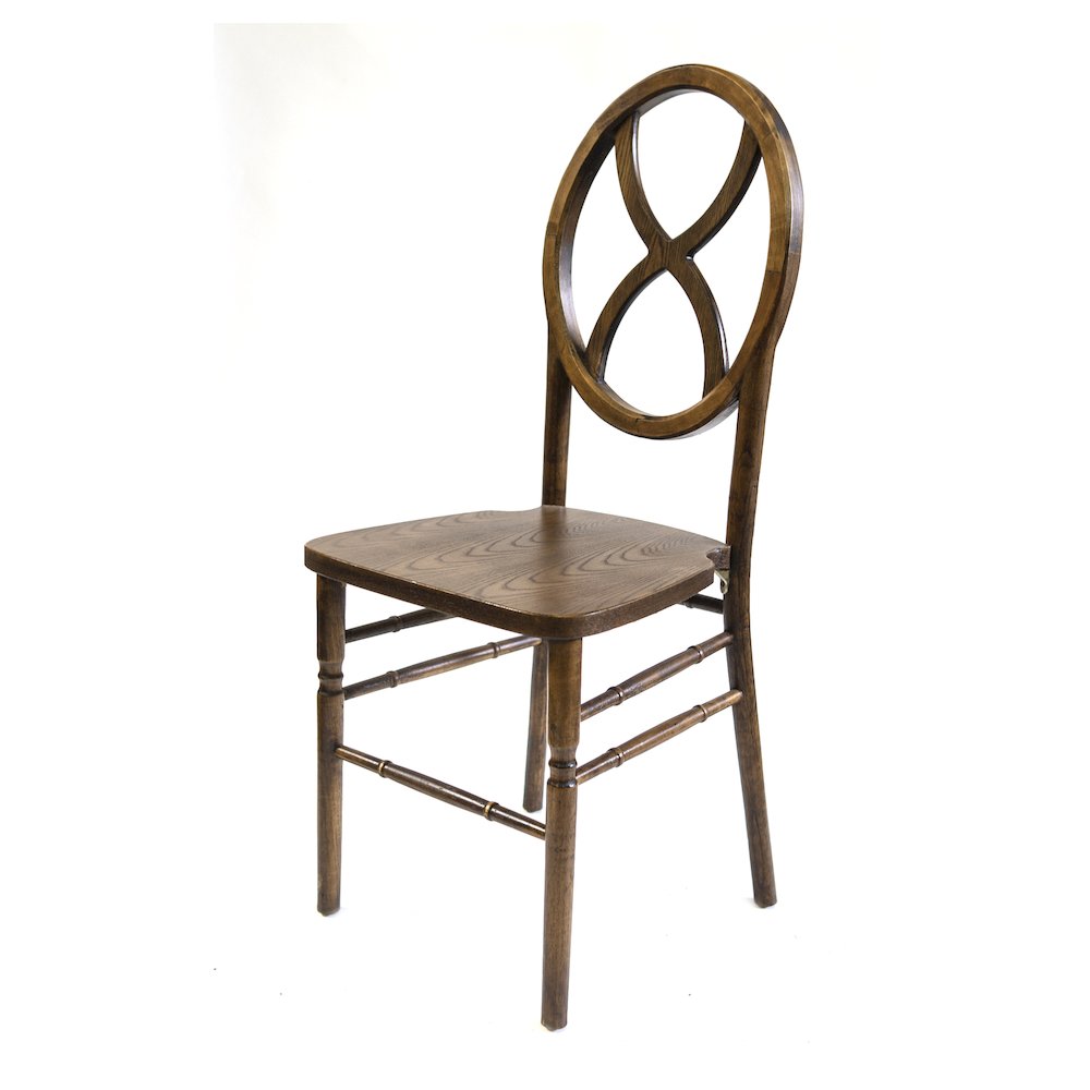 Commerical Seating Products Sandglass Real Dark Walnut Wood Chairs. Picture 1