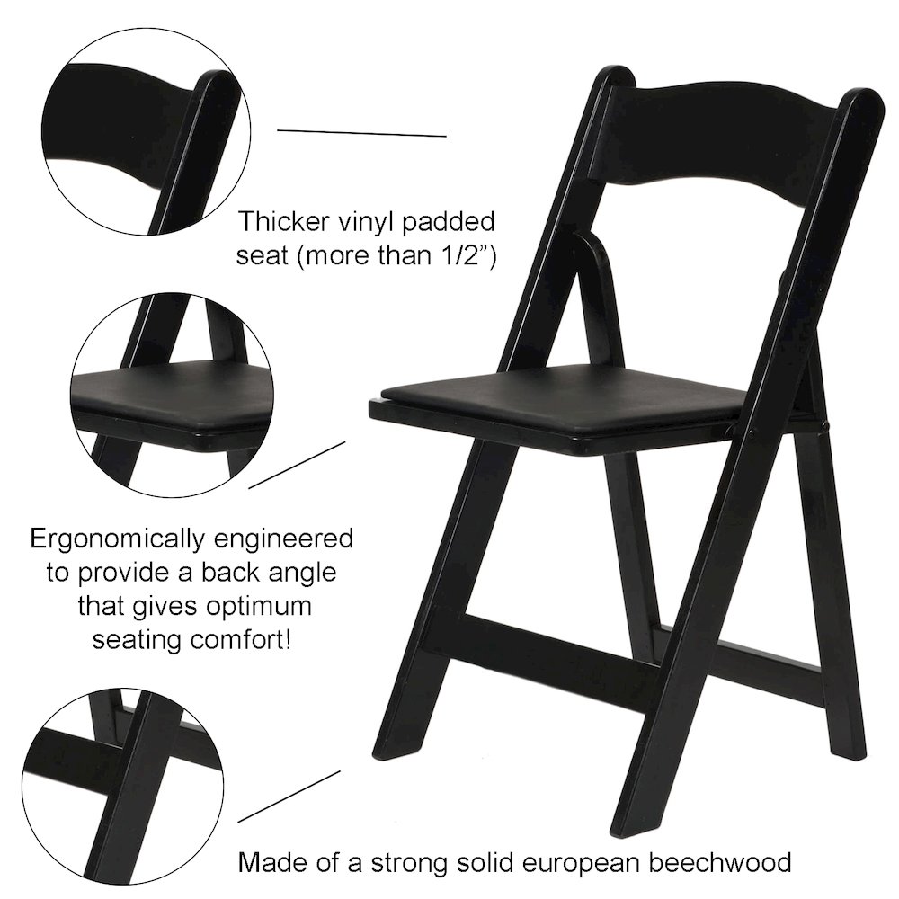 Commerical Seating Products American Padded Folding Chairs Black. Picture 5