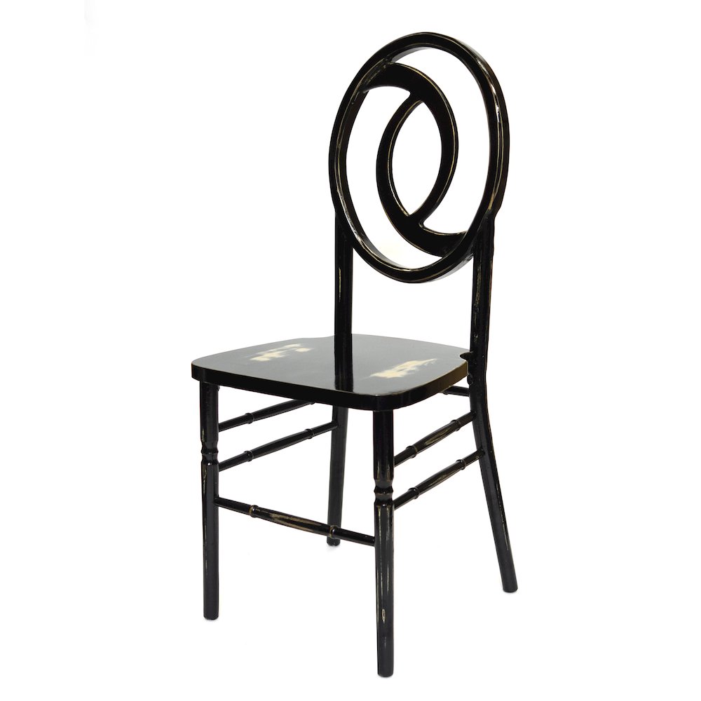 Commercial Seating Products Iris Wood Stacking Chair in Solid Black wash. Picture 2