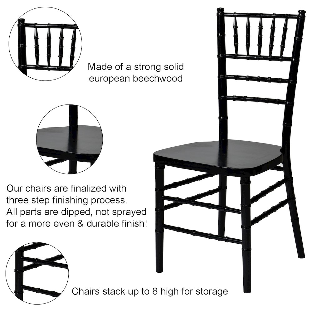 Commerical Seating Products European Black Wood Dining Chairs. Picture 5