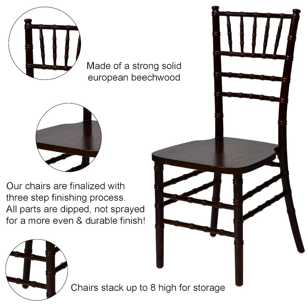 Commerical Seating Products European Red Mahogany Wood Dining Chairs. Picture 6
