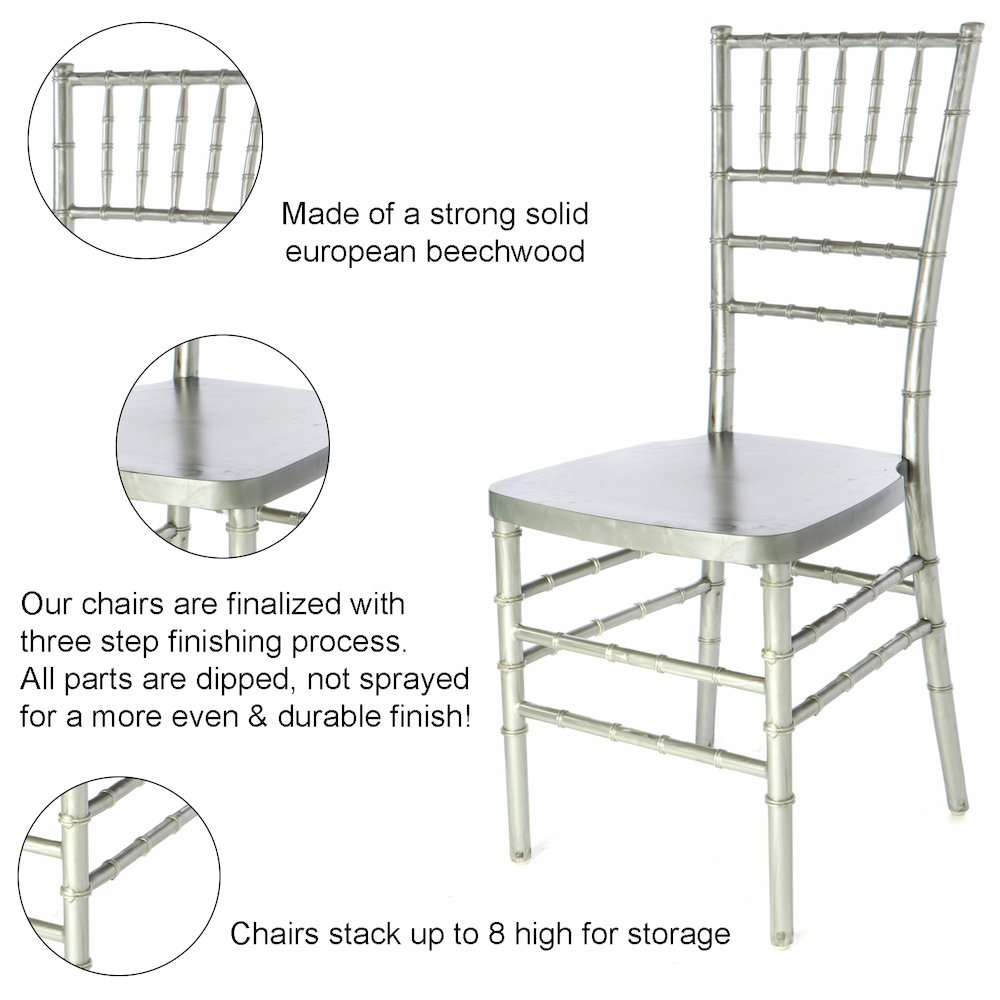 Commerical Seating Products European Silver Wood Dining Chairs. Picture 4