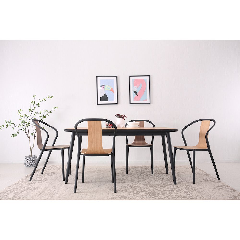 Set Of 1 Mid Century Veneer Chair- Walnut. Picture 2