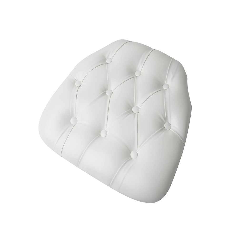 Commerical Seating Products CUP-V WH White Tufted Vinyl Cushions Chairs. Picture 2
