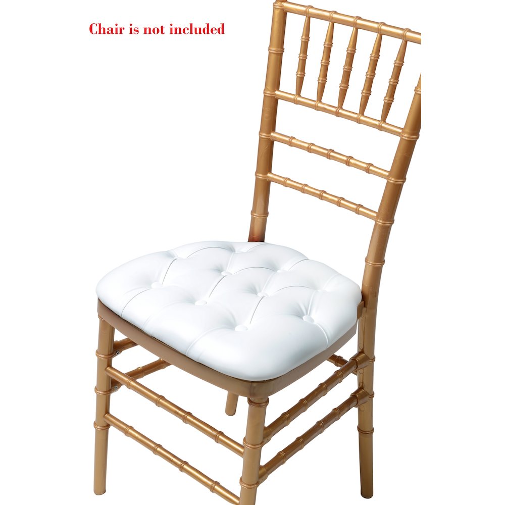 Commerical Seating Products CUP-V WH White Tufted Vinyl Cushions Chairs. Picture 1