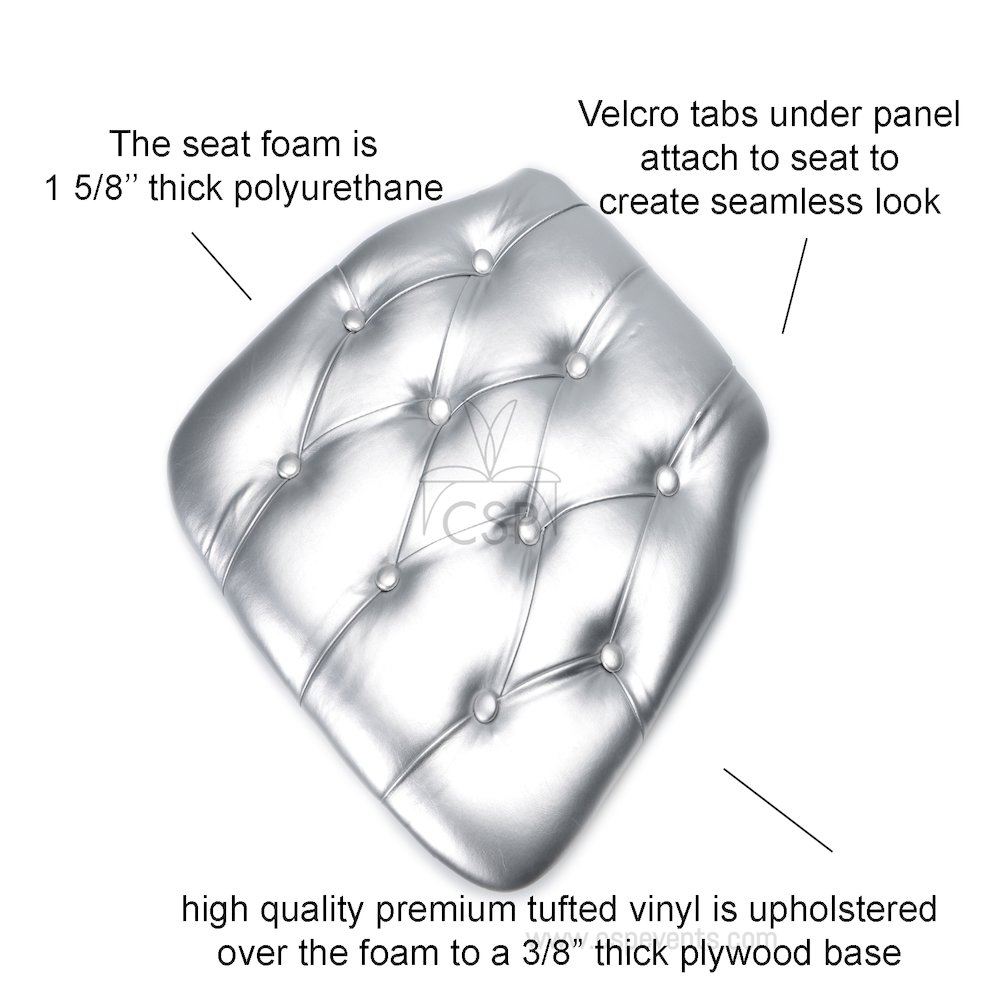 Commerical Seating Products CUP-V SL Silver Tufted Vinyl Cushions Chairs. Picture 2