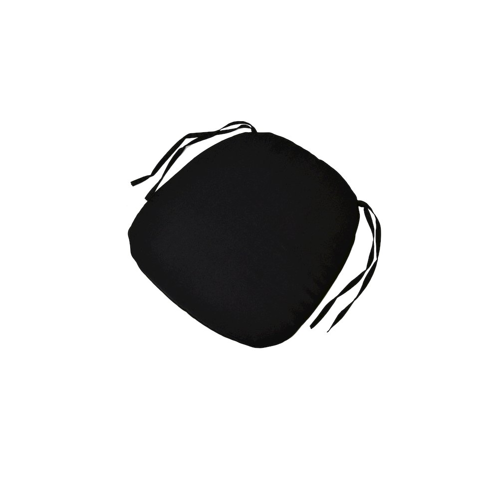 Chiavari 1" Slip Cover Cushion Tie Back-Black. Picture 1