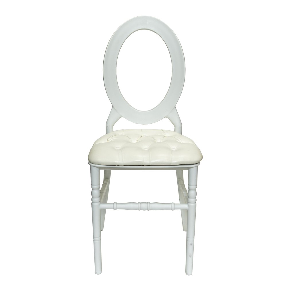 Commercial Seating Products White Stacking O Back  Chair. Picture 1