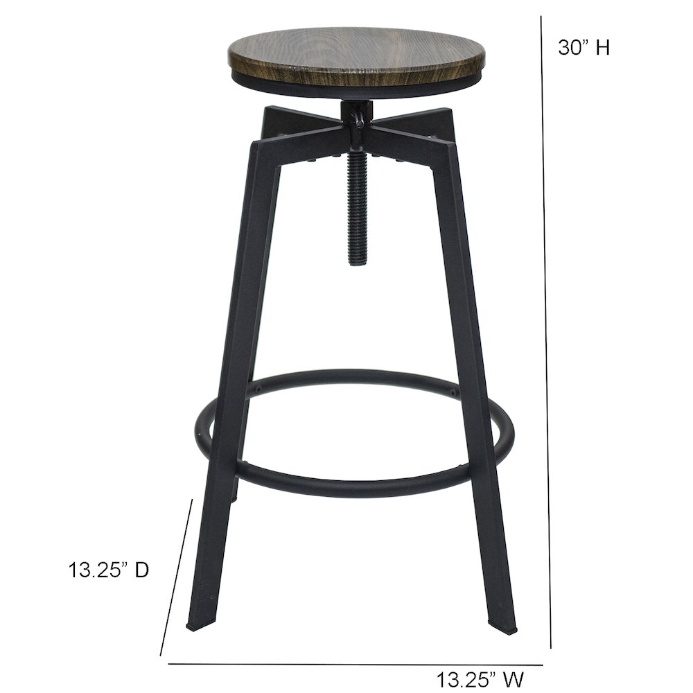 Commerical Seating Products Swivel Backless Bar Stool Chairs, Black. Picture 1