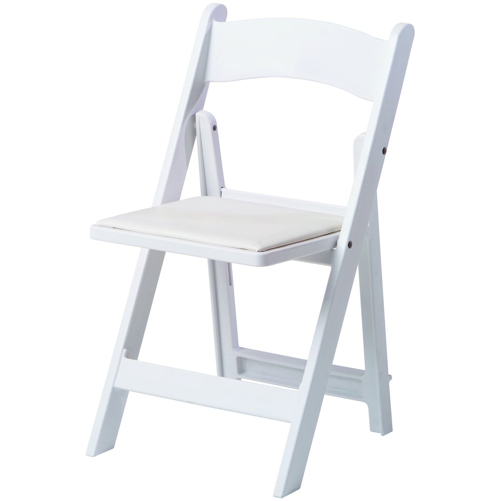 Set Of 1 Amigo Inter Stackable Resin Folding Chair With Padded Seat - White. Picture 1