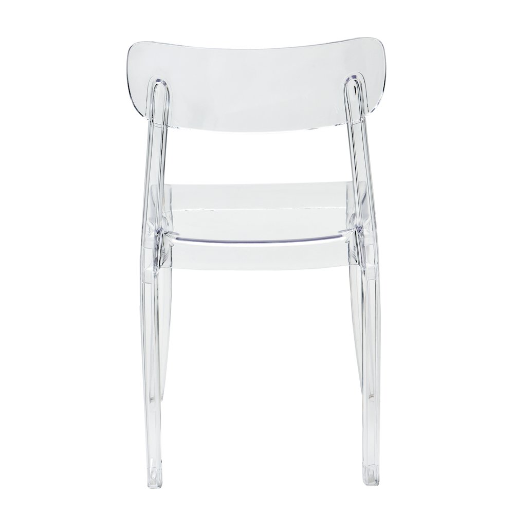Set of 1 Grace Polycarbonate Dining Chair - Mid Centry Modern - Stackable - Translucent Amber. Picture 2