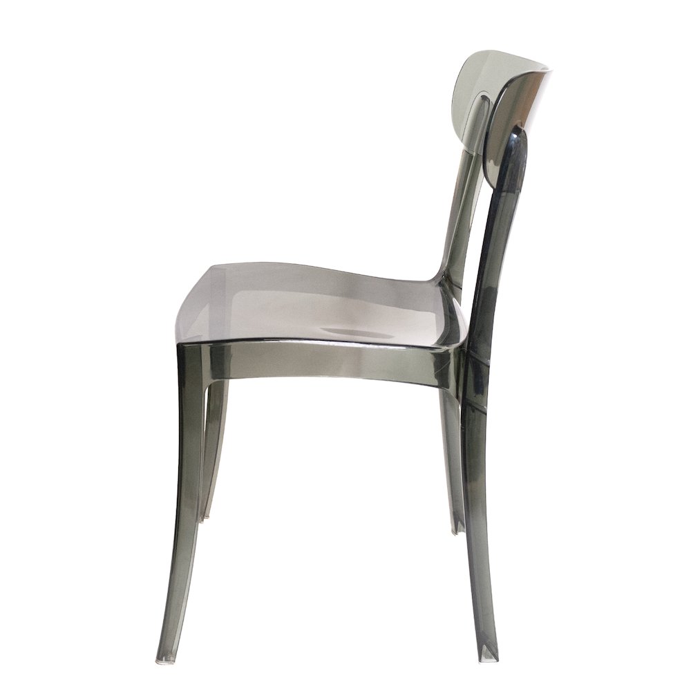 Set of 1 Commercial Seating Products Grace Chair in smoke grey made of  Polycarbonate. Picture 2