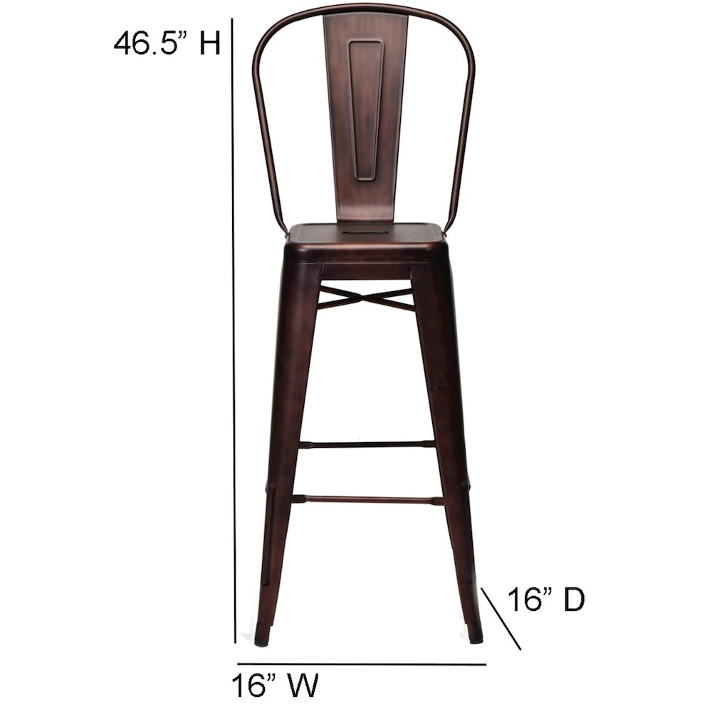 Commerical Seating Products Oscar Rose Gold Dining Bar Stool Chairs. Picture 1