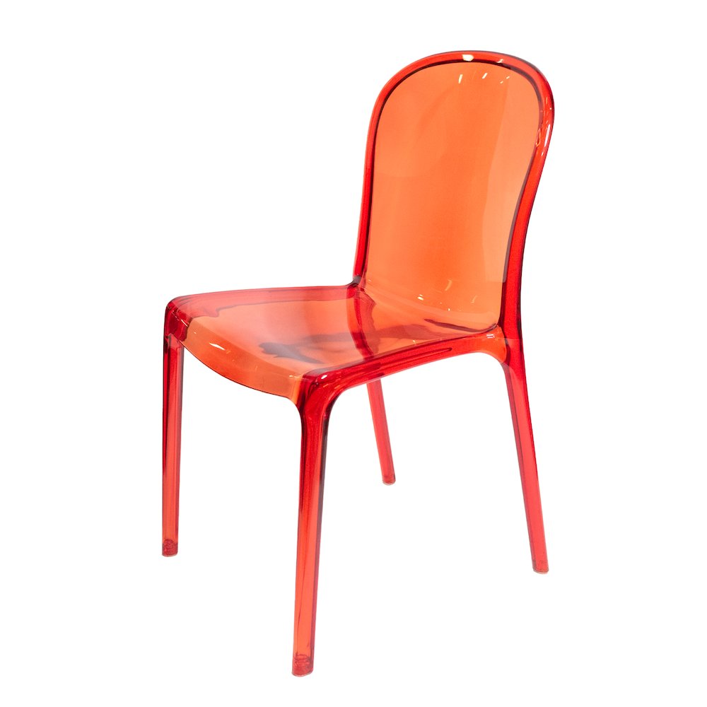 Genoa Polycarbonate Event Chair - Stackable - Translucent - Red ( Set of 4). Picture 2