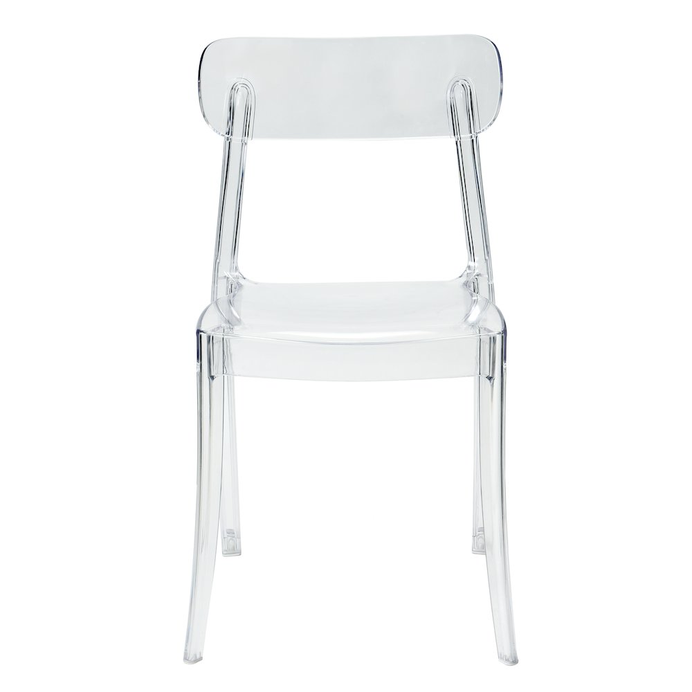 Set of 1 Grace Polycarbonate Dining Chair - Mid Centry Modern - Stackable - Translucent Amber. Picture 1