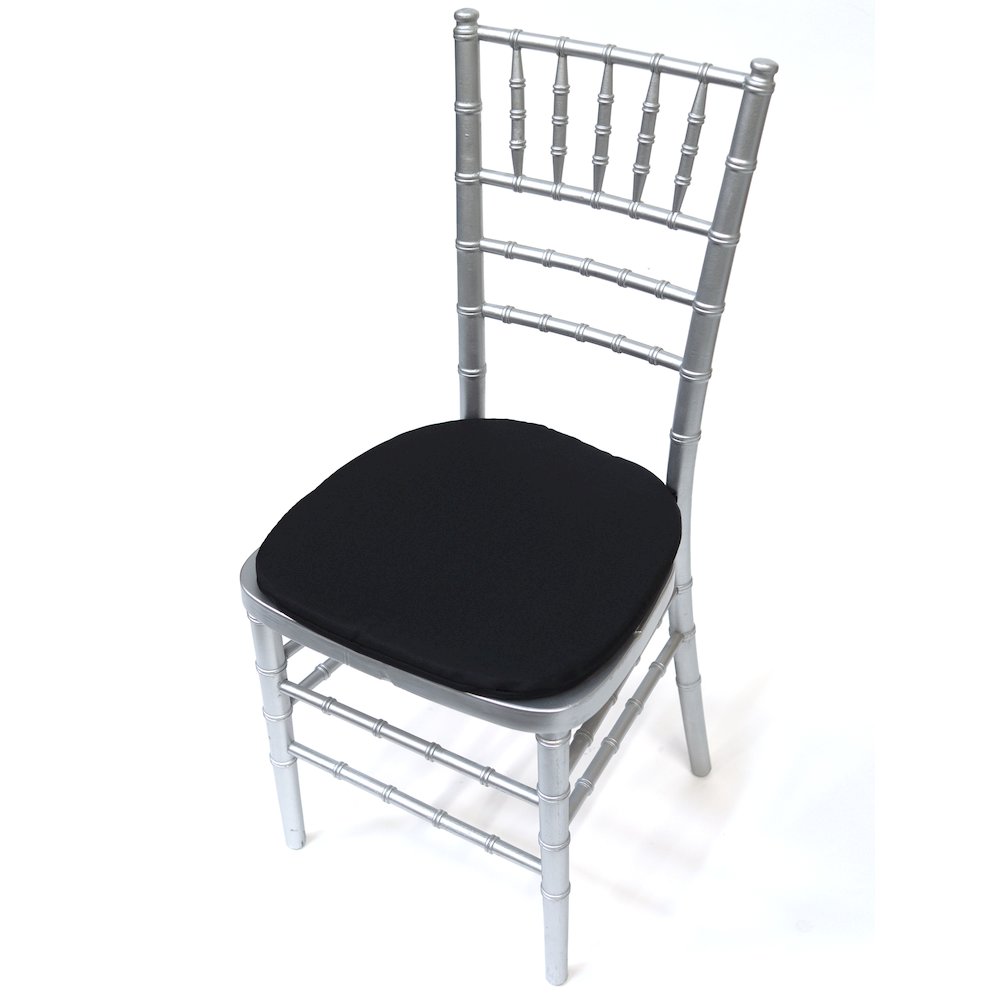 Chiavari 1" Slip Cover Cushion Tie Back-Black. Picture 2