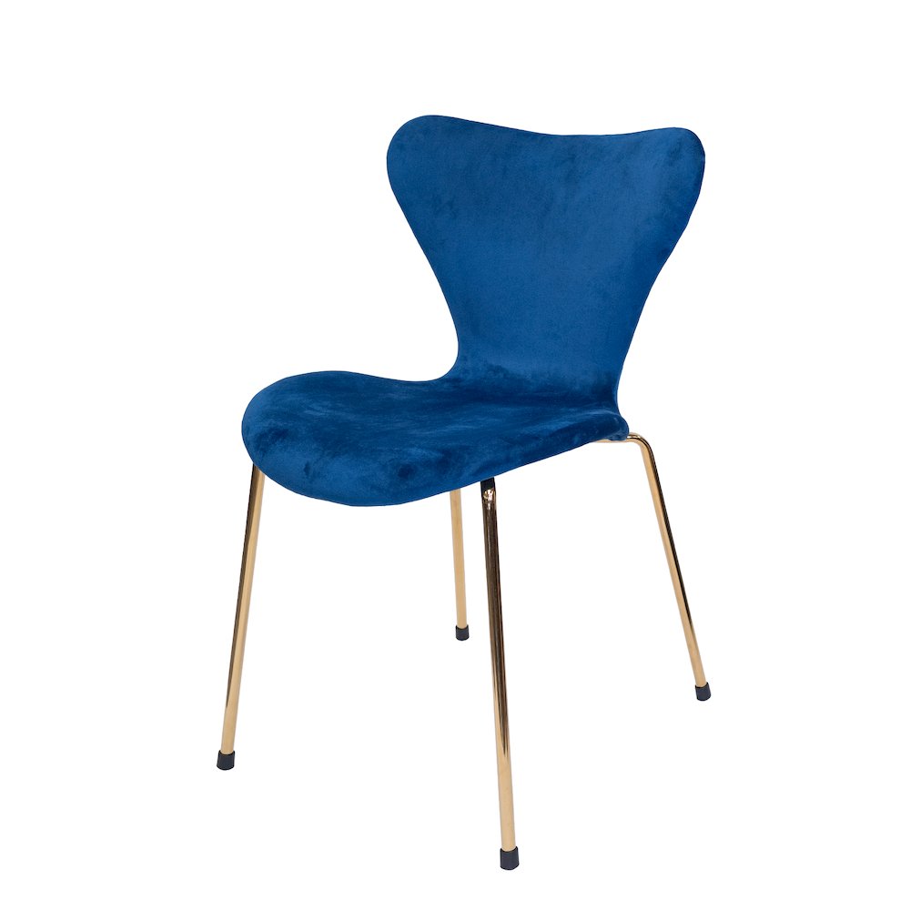 Commercial Seating Products Velour Side Chair (Set of 2) -Blue. Picture 2