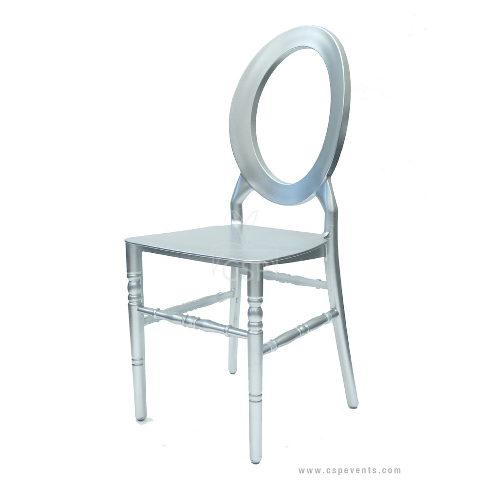 Set Of 2 O Back Chair - Silver. Picture 2