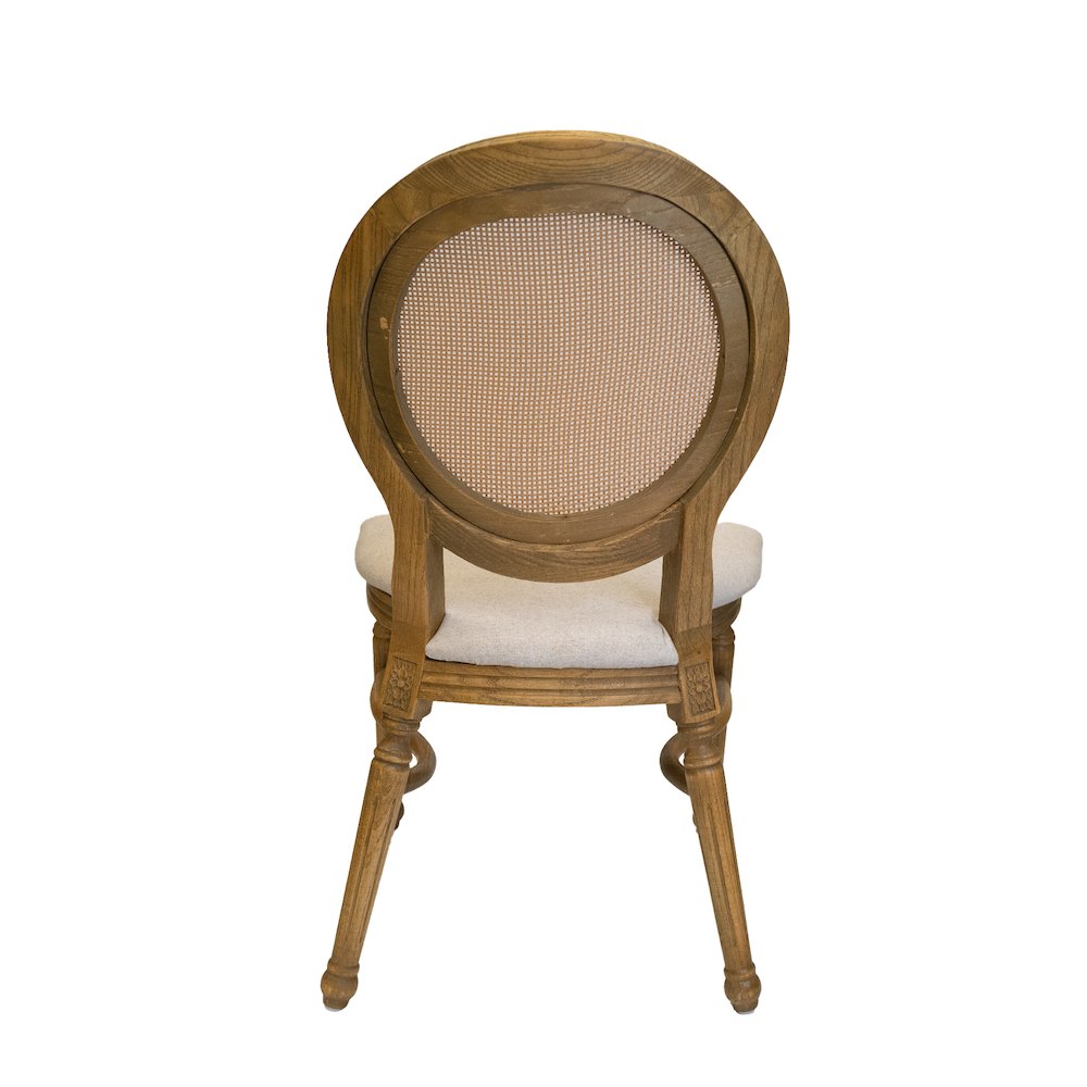 Rattan Back Tinted Raw Elizabeth  Stackable Dining Chair. Picture 2