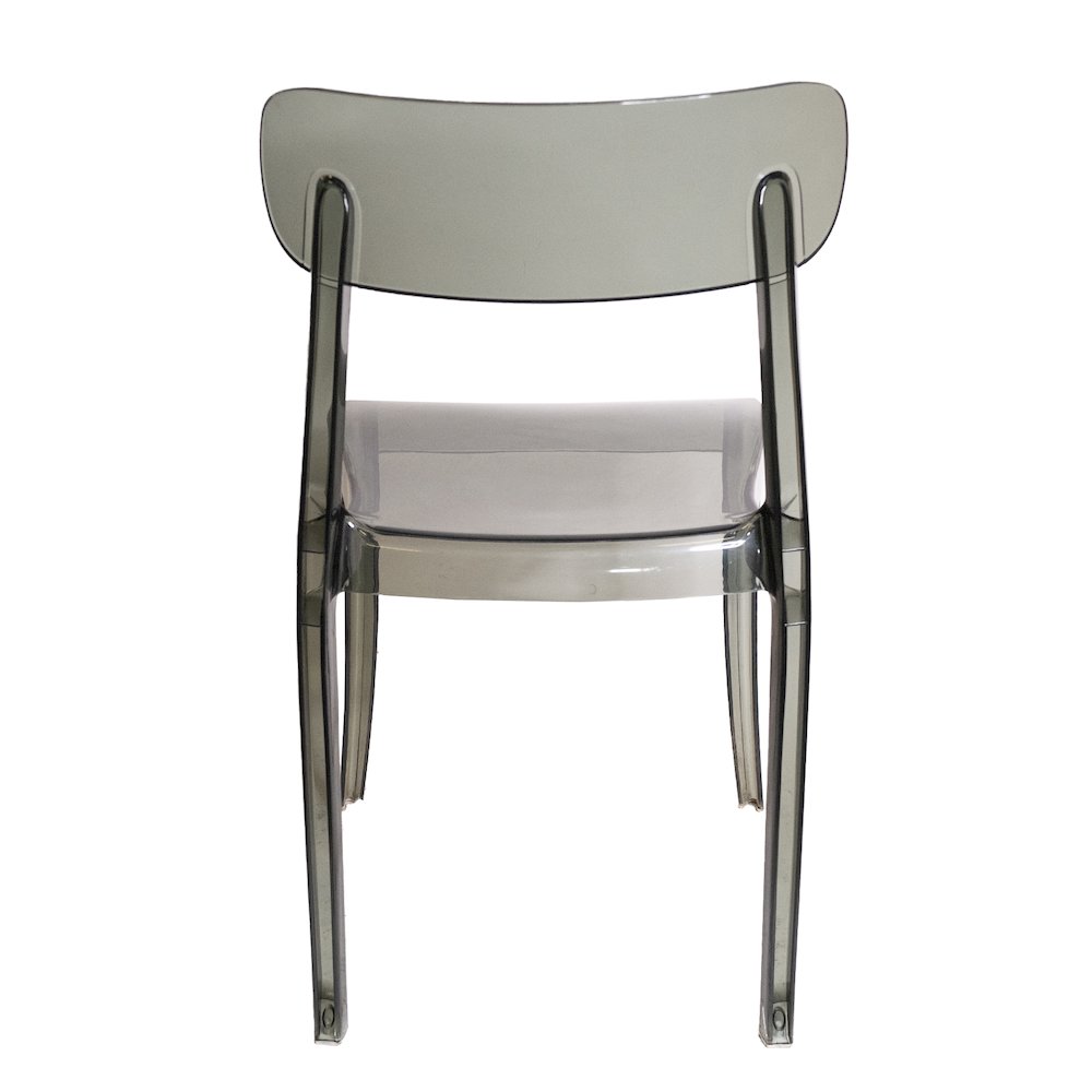 Set of 1 Commercial Seating Products Grace Chair in smoke grey made of  Polycarbonate. Picture 1