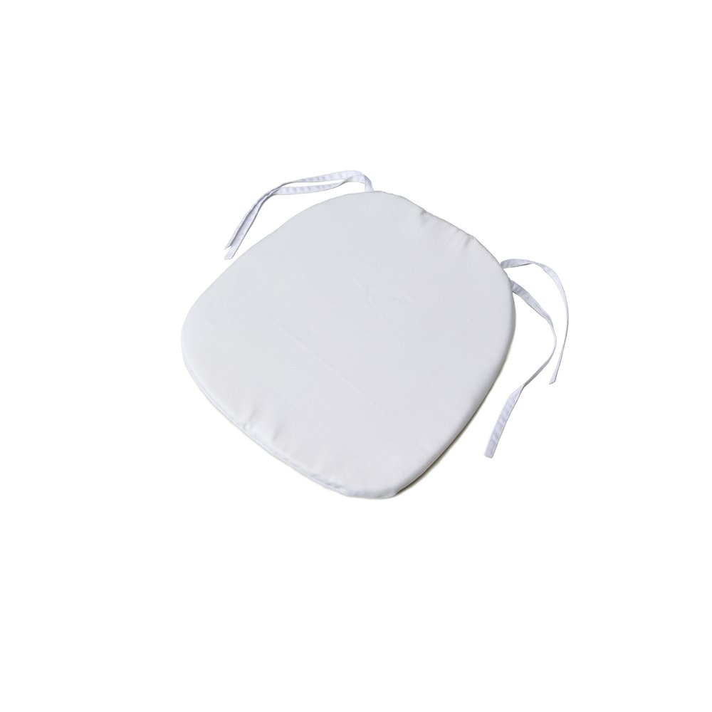 Chiavari 1" Slip Cover Cushion Tie Back-White. Picture 2