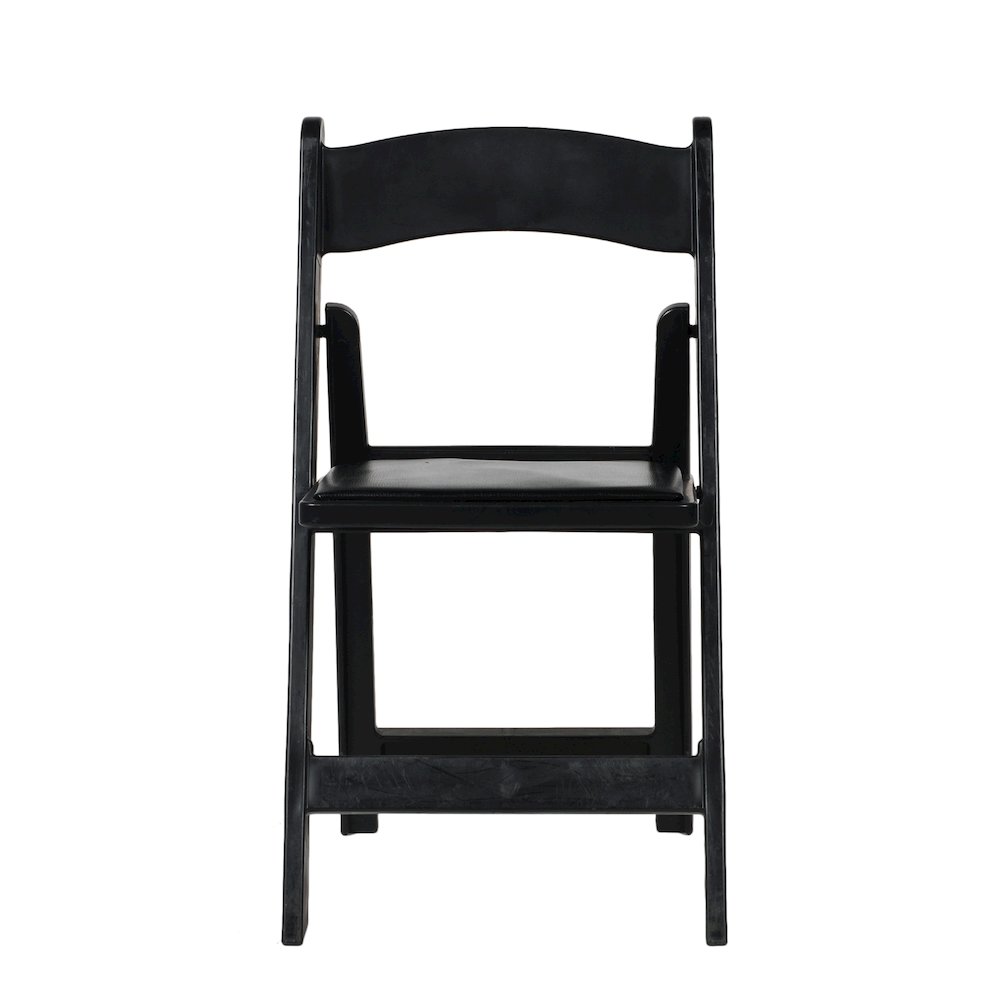 Set Of 1 Amigo Inter Stackable Resin Folding Chair With Padded Seat - Black. Picture 4