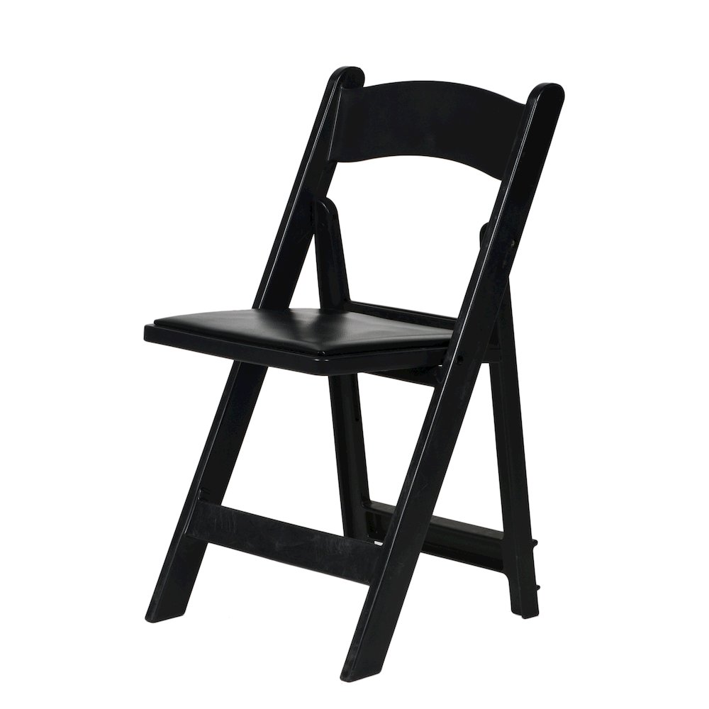 Set Of 1 Amigo Inter Stackable Resin Folding Chair With Padded Seat - Black. Picture 1